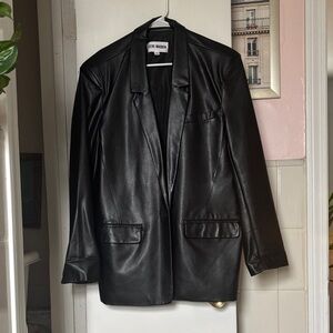 Steve Madden Black Faux Leather Blazer